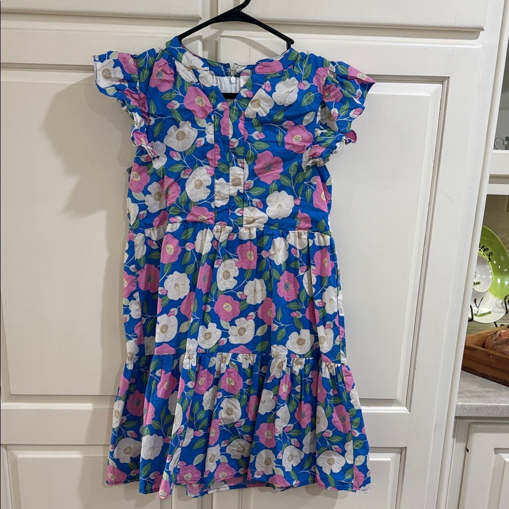 Floral Blue and Pink Kids Dress